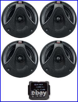 MB Quart GMR-LCD Marine/Boat Receiver withBluetooth AM/FM+(4) MTX 6.5 Speakers