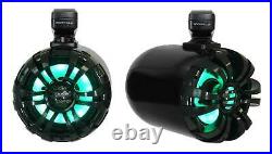 MB Quart MDR2.0 Marine/Boat Bluetooth Receiver+(2) Black 6.5 LED Tower Speakers
