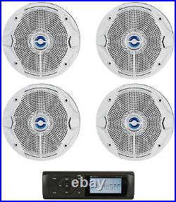 MB Quart MDR2.0 Marine/Boat Bluetooth/USB Receiver Radio+(4) JBL 6.5 Speakers