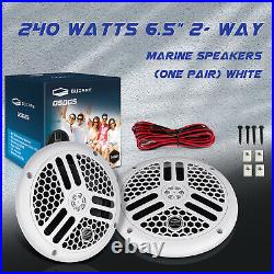 Marine Audio Bluetooth Receiver, Boat Speakers 6.5inch 240W for ATV UTV Car