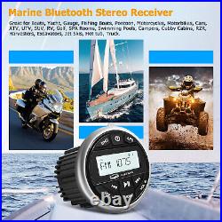 Marine Audio Bluetooth Stereo System with Boat Speaker with USB Cable for ATV UTV