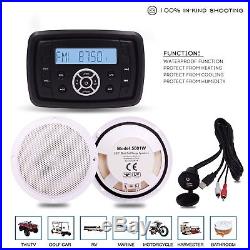 Marine Audio Boat Bluetooth Radio Stereo Receiver ATV+5.25 Car Audio Speakers