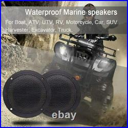 Marine Audio Gauge Boat Bluetooth Stereo System Radio+ 4 2 way Ceiling Speakers