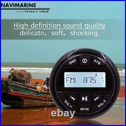 Marine Audio Package with Waterproof Boat Radio Receiver for ATV UTV RV Yacht