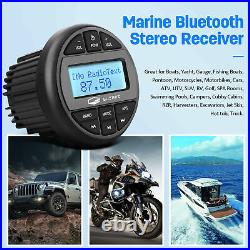 Marine Audio Stereo Package Bluetooth Radio Receiver + Waterproof Boat Speakers