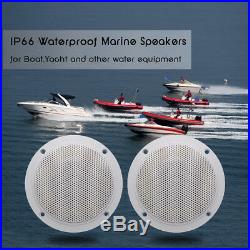 Marine Bluetooth AM FM Boat Audio Radio+4 2 Way Marine Boat Speakers 2 Pairs