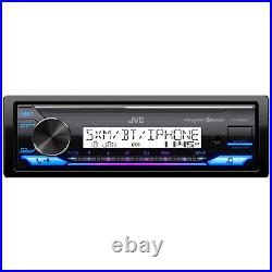 Marine Bluetooth AM/FM Radio, 2x 5.25 180W Blue Flash LED Boat Speakers (Black)