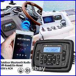 Marine Bluetooth Audio Package FM AM Stereo Radio for Boat ATV UTV Motorcycle