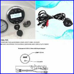 Marine Bluetooth Audio Receiver Boat Waterproof Radio and Extension Audio Cable