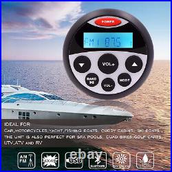 Marine Bluetooth Audio System with Boat Speakers 2 Pair and FM AM Radio Antenna