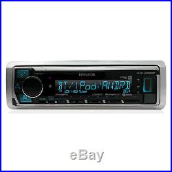 Marine Bluetooth Radio, 4x Kicker 6.5 LED Boat Speakers, 4-Channel Amplifier