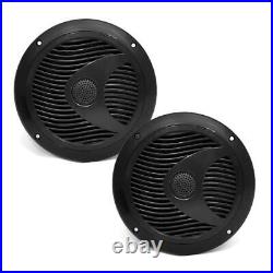 Marine Bluetooth Receiver, 2x 6.5 150W 2 Way Boat Speakers (Black), Antenna