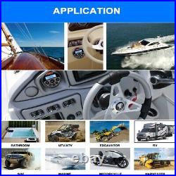 Marine Bluetooth Sound System Receiver FM AM Radio Kit and 4'' Boat Speakers