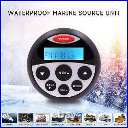 Marine Bluetooth Stereo Audio System Boat FM AM Radio, Waterproof Speakers 2Pair