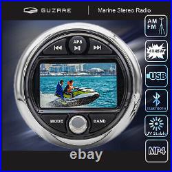 Marine Bluetooth Stereo Gauge Style Receiver+Boat Speakers+FM AM Radio Aerial