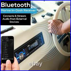 Marine Bluetooth Stereo Radio 12v Single DIN Style Boat in Dash Radio