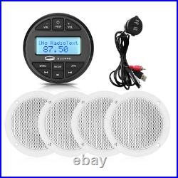 Marine Bluetooth Stereo Radio kit with Boat 4 240W Speaker and USB Cable