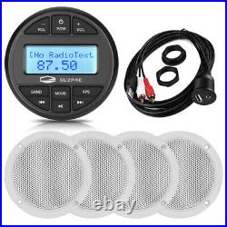 Marine Bluetooth Stereo Radio kit with Boat 4 240W Waterproof Outdoor Speakers