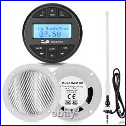 Marine Bluetooth Stereo System Boat AM FM Radio and Waterproof Boat Speakers