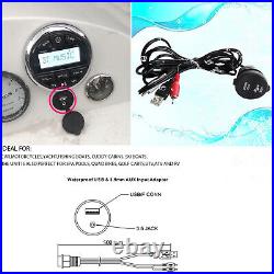 Marine Bluetooth Stereo kit Boat 4inch 100W Speakers and Waterproof USB Cable