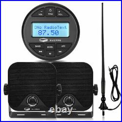 Marine Bluetoth Stereo Audio Package FM AM Radio Receiver and Boat Box Speakers