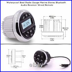 Marine Boat AM/FM Radio Bluetooth Stereo Car Audio Music Receiver + Wire Remote