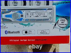 Marine Boat Pontoon Stereo CD USB Radio Dual MCP1237BT & DMP672 6-1/2 Speakers