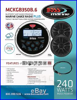Marine/Boat Speakers System Kit withBluetooth Mechless Stereo Radio