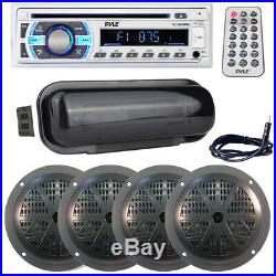 Marine Boat Yacht USB Wireless Bluetooth Stereo, 4 Speakers, Cover / Antenna