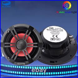 Marine Digital Media Bluetooth Receiver + 6.5 Black RGB Waterproof Boat Speaker