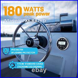 Marine Gauge FM AM Boat Radio Car ATV Bluetooth Stereo + Wired Remote Control