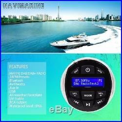Marine Gauge Mount Headunit Stereo DAB+ Radio Boat Bluetooth Mp3 Player Audio