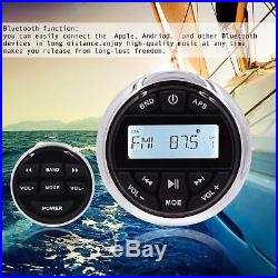 Marine Gauge Radio FM AM MP3 Remote Controller Receiver Bluetooth Boat ATV