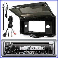 Marine KMRD378BT Bluetooth CD Radio, Black Cover, Antenna, USBAUX Interface Mount
