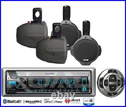 Marine Kenwood USB Bluetooth CD Radio/Wired Remote, 4 Boat 6.5Wakeboard Speakers