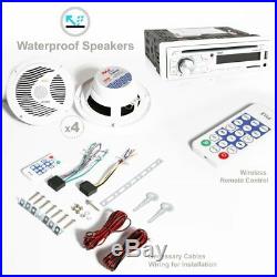Marine Radio Bluetooth, Speaker Kit White Boat Mp3 Bluetooth Receiver Marine