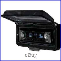 Marine Radio Cover-Up Flip Top Door Waterproof Stereo Black Boat Car 8 3/4 x 4