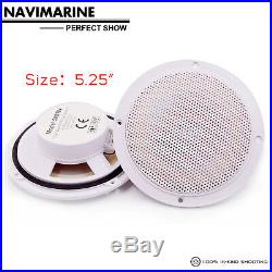 Marine Radio Square Speaker 5.25 inch White Marine Bluetooth Stereo Boat Speaker