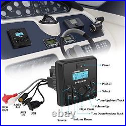 Marine Radio Stereo Bluetooth Boat Media Player AM/FM Radio USB Port Aux in A