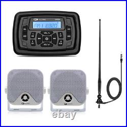 Marine Radio Stereo Bluetooth Waterproof Receiver + 120W Boat Speaker + Antenna