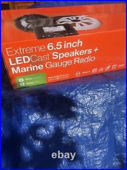 Marine Radio With Two Extreme 6.5 Led Cast Boat Speakers ECOGEAR