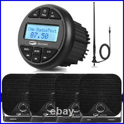Marine Radio kit Bluetooth Stereo Receiver with Boat Speakers 2Pair and Antenna