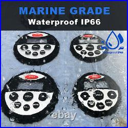 Marine Stereo Bluetooth Audio + 4'' Waterproof Speakers + Boat Radio Antenna