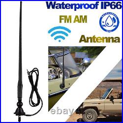 Marine Stereo Bluetooth Audio + 6.5 Waterproof Speakers + Boat Radio Antenna