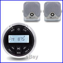 Marine Stereo Bluetooth Radio Audio Receiver Motorcycle Boat MP3-player +Speaker