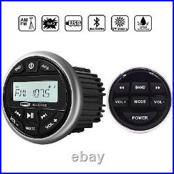 Marine Stereo FM AM Boat Radio Car ATV Bluetooth Receiver + Wired Remote Control