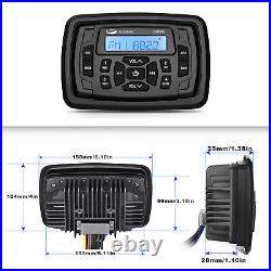 Marine Stereo Radio Boat Sound System Bluetooth + Audio Speakers + FM/AM Antenna