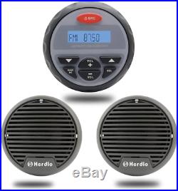 Marine Stereo Speakers Package 4 inches Waterproof Radio Boat Sound System AM FM