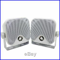 Marine UTV Radio Bluetooth Stereo Receiver+4 Boat Box Speakers+FM AM Aerial