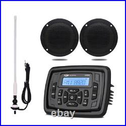 Marine Waterproof Speakers and Boat Bluetooth Stereo Radio Kit (unit and Aerial)